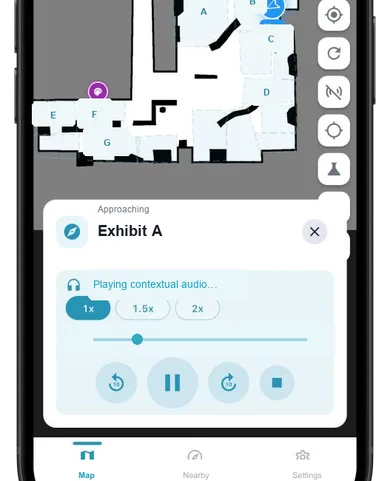GUIDi Map contextual-audio view for a demonstration venue