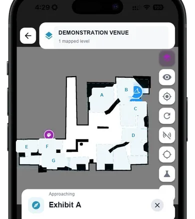 GUIDi Map orientation view for a demonstration venue